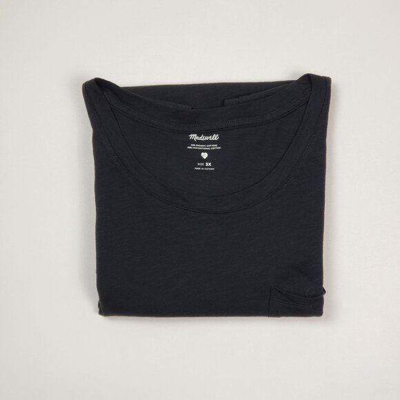 Madewell Plus Whisper Cotton Crewneck Pocket Muscle Tank True Black Women 3X NWT - Picture 15 of 16